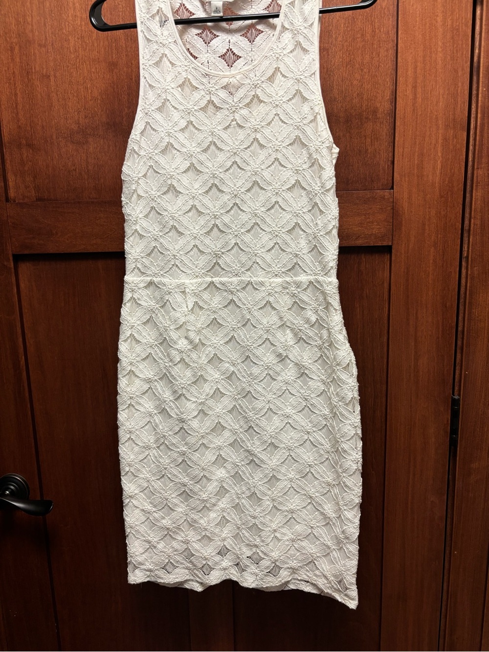Banana Republic White Sleeveless Lace Midi Dress